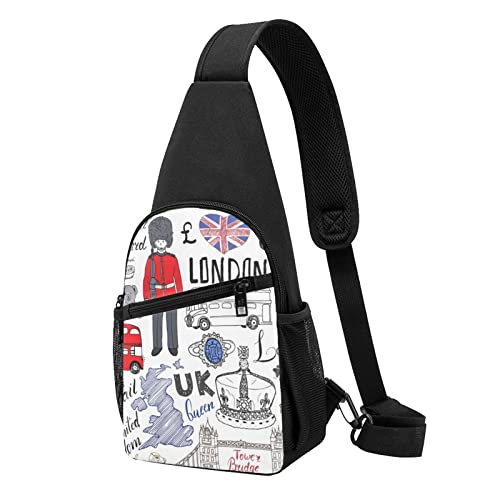 I Love London Casual One Shoulder Cross Body Chest Bag Wallet Phone Bag Men'S Cross Body Bag Travel Walking Waist Bag, Schwarz , Einheitsgröße von ADFSHIDS