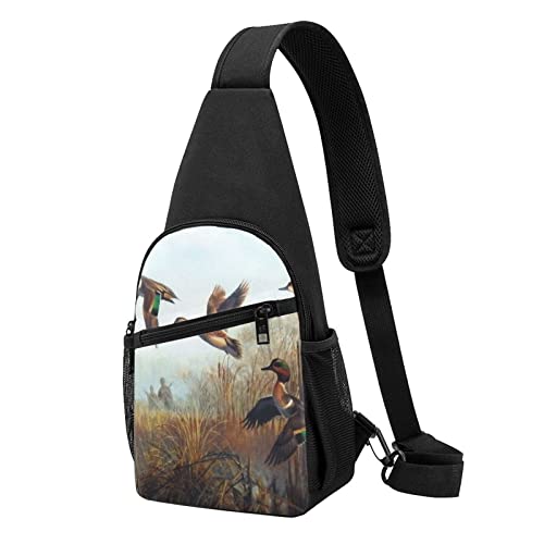 Jagd Fliegen Wild Casual Eine Schulter Kreuz Körper Brust Tasche Brieftasche Telefon Tasche Männer Crossbody Tasche Reise Walking Taille Tasche, Schwarz , Einheitsgröße von ADFSHIDS