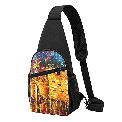 Jerusalem Jüdische Lässige Eine Schulter Kreuz Körper Brust Tasche Brieftasche Telefon Tasche Männer Crossbody Tasche Reise Walking Taille Tasche, Schwarz , Einheitsgröße von ADFSHIDS