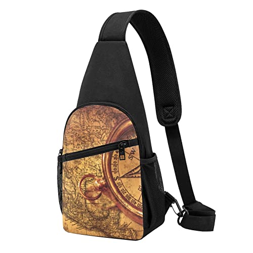 Law Of The Compass Navigation Casual One Shoulder Cross Body Chest Bag Wallet Phone Bag Men'S Cross Body Bag Travel Walking Waist Bag, Schwarz , Einheitsgröße von ADFSHIDS