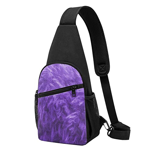 Lila Lässige Eine Schulter Kreuz Körper Brust Tasche Brieftasche Telefon Tasche Männer Crossbody Tasche Reise Walking Taille Tasche, Schwarz , Einheitsgröße von ADFSHIDS