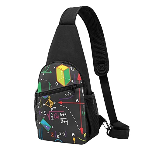 Mathematik Quiz Casual Eine Schulter Kreuz Körper Brust Tasche Brieftasche Telefon Tasche Männer Crossbody Tasche Reise Walking Taille Tasche, Schwarz , Einheitsgröße von ADFSHIDS