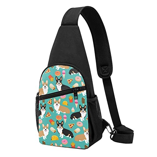 Nette Hunde Casual Eine Schulter Kreuz Körper Brust Tasche Brieftasche Telefon Tasche Männer Crossbody Tasche Reise Walking Taille Tasche, Schwarz , Einheitsgröße von ADFSHIDS