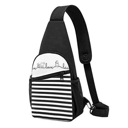 Niedliche Tier Bauernhof Hund Casual Eine Schulter Kreuz Körper Brust Tasche Brieftasche Telefon Tasche Herren Crossbody Tasche Reise Walking Taille Tasche, Schwarz , Einheitsgröße von ADFSHIDS