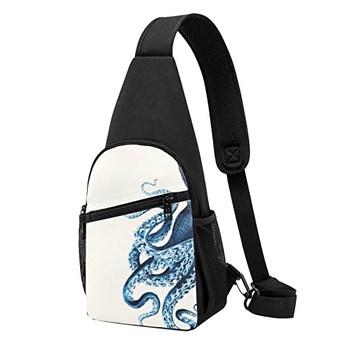 Octopus Casual One Shoulder Cross Body Chest Bag Wallet Phone Bag Men'S Cross Body Bag Travel Walking Waist Bag, Schwarz , Einheitsgröße von ADFSHIDS