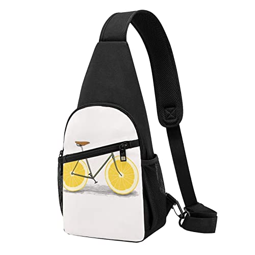 Orange Fahrrad Casual Eine Schulter Kreuz Körper Brust Tasche Brieftasche Telefon Tasche Männer Crossbody Tasche Reise Walking Taille Tasche, Schwarz , Einheitsgröße von ADFSHIDS