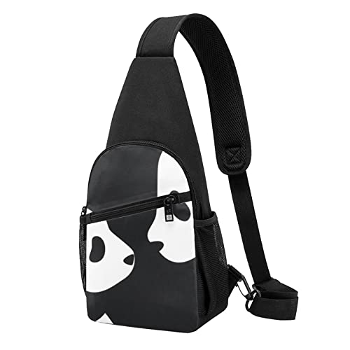 Panda Tier Casual Eine Schulter Kreuz Körper Brust Tasche Brieftasche Telefon Tasche Herren Crossbody Tasche Reise Walking Taille Tasche, Schwarz , Einheitsgröße von ADFSHIDS