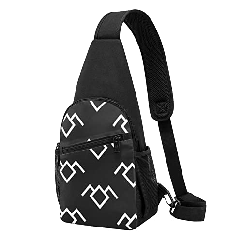 Peaks Eule Casual One Shoulder Cross Body Brusttasche Brieftasche Handytasche Herren Crossbody Tasche Reise Walking Hüfttasche, Schwarz , Einheitsgröße von ADFSHIDS