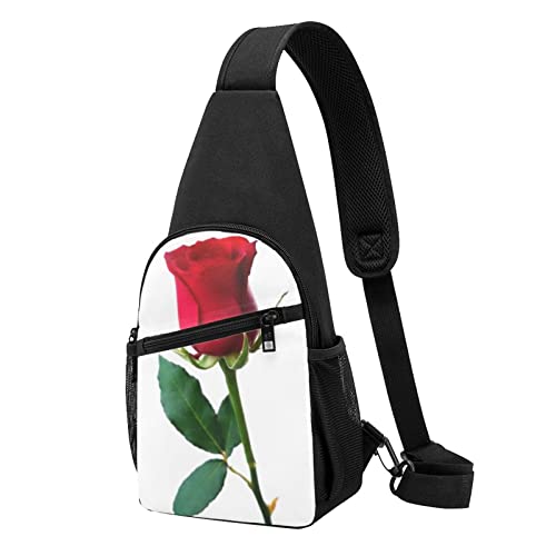 Rote Rose Psd Lässige Eine Schulter Kreuz Körper Brust Tasche Brieftasche Telefon Tasche Männer Crossbody Tasche Reise Walking Taille Tasche, Schwarz , Einheitsgröße von ADFSHIDS