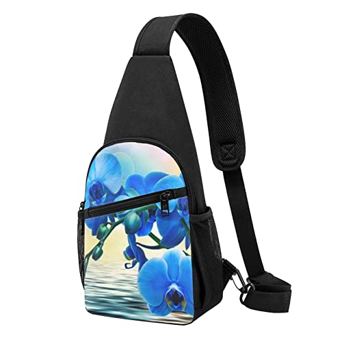 Schöne Blume Casual Eine Schulter Kreuz Körper Brust Tasche Brieftasche Telefon Tasche Männer Crossbody Tasche Reise Walking Taille Tasche, Schwarz , Einheitsgröße von ADFSHIDS