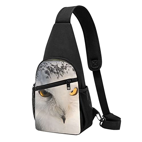 Snowy Owl Eyes Casual One Shoulder Cross Body Chest Bag Wallet Phone Bag Men'S Cross Body Bag Travel Walking Waist Bag, Schwarz , Einheitsgröße von ADFSHIDS