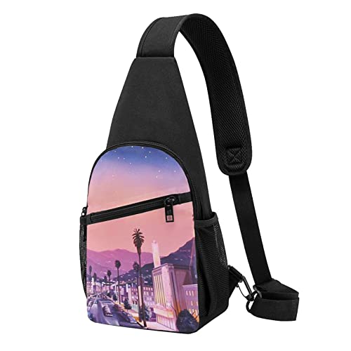 The Old Hollywood Casual One Shoulder Cross Body Chest Bag Wallet Phone Bag Men'S Cross Body Bag Travel Walking Waist Bag, Schwarz , Einheitsgröße von ADFSHIDS