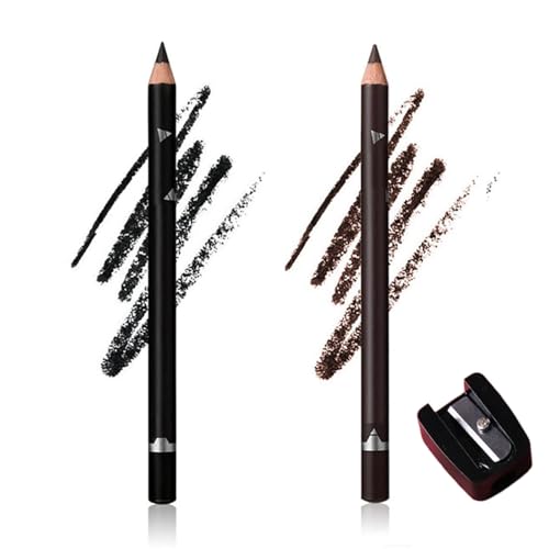 Systemous 24 Hr Waterproof Eyeliner Duo Sharpenable Eye Pencil, Systemous Eyeliner,2 in 1 𝐄𝐲𝐞𝐥𝐢𝐧𝐞𝐫 and Eyebrow Pencil, No Smudging, Fading, Smooth and Easy to Color (01#+02#) von ADFUGE