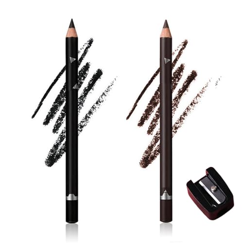 Systemous 24 Hr Waterproof Eyeliner Duo Sharpenable Eye Pencil, Systemous Eyeliner,2 in 1 𝐄𝐲𝐞𝐥𝐢𝐧𝐞𝐫 and Eyebrow Pencil, No Smudging, Fading, Smooth and Easy to Color (01#+03#) von ADFUGE