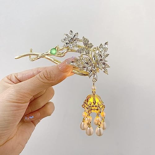 Braut-Haarnadeln, Hanfu-Haarstäbchen, Haarnadeln, Krallenklemmen, LED-Licht, Pferdeschwanzhalter, Blumen-Perlen-Anhänger, Kopfbedeckungen for Frauen, Party, Schmetterlingsschmuck, hellgelbe Goldfarbe Braut-Haarnadeln, Hanfu-Haarstäbchen, Haarnadeln, Krallenklemmen, LED-Licht, Pferdeschwanzhalter, Blumen-Perlen-Anhänger, Kopfbedeckungen for Frauen, Party, Schmetterlingsschmuck, hellgelbe Goldfarbe von ADFVGG