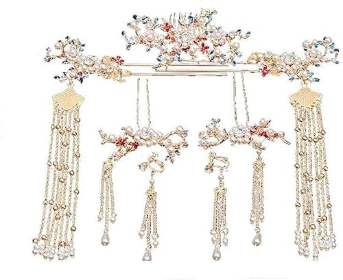 Braut-Haarnadeln, Hanfu-Haarstäbchen, chinesischer Haarschmuck for Mädchen, frisches und elegantes Quasten-Perlen-Set, Hanfu-Kopfschmuck, geeignet for die meisten Frauen, einschließlich Mädchen über z von ADFVGG