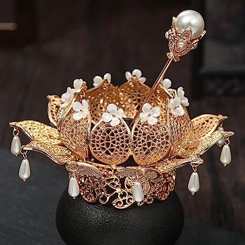 Braut-Haarnadeln, Hanfu-Haarstäbchen, chinesisches Hanfu-Kleid, Haarschmuck, Retro-Stirnbänder mit Haarstäbchen, Gabeln for Frauen, Haarhalter, Schmuck, 2 Kopfschmuck (Farbe: D)(Onecolor) von ADFVGG