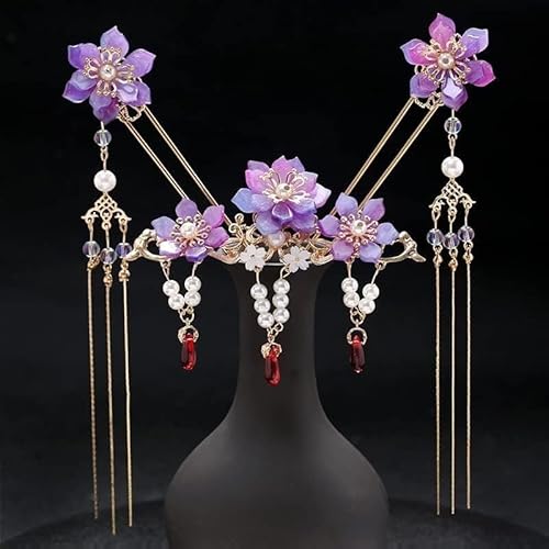 Braut Haarnadeln, Hanfu Haarstäbe, Hanfu Haarschmuck Haarnadel Antikes Kostüm Damen Accessoires Kopfschmuck Haarnadel Komplettes Set Haarnadel Kopfschmuck von ADFVGG