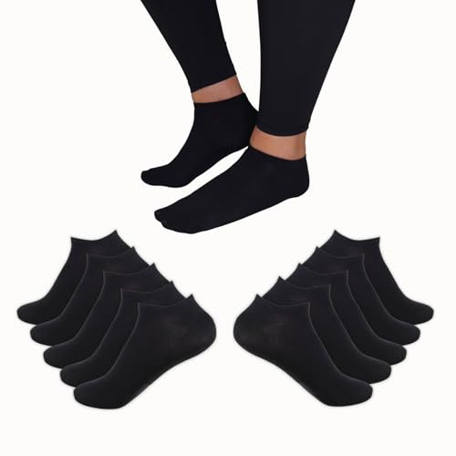ADG SOCKS 10 Paar Sneaker Socken Herren Damen Unisex - Atmungsaktive Kurz Halbsocken - Knöchelsocken Laufsocken - Größen 35-38, 39-42, 43-46 - Basic socken Weiß Schwarz, sportsocken von ADG SOCKS
