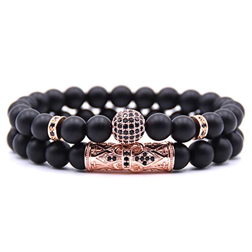 ADGJL Chakra Armband, 7 Chakra Natur Mattstein Perlen Armreif Schwarz Elastisch Yoga Glücksarmband Roségold Pflaster Zirkon Schmuck Für Damen Weihnachtspaar Geschenk ADGJL Chakra Armband, 7 Chakra Natur Mattstein Perlen Armreif Schwarz Elastisch Yoga Glücksarmband Roségold Pflaster Zirkon Schmuck Für Damen Weihnachtspaar Geschenk von ADGJL