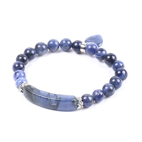 ADGJL Perlen Für Armbänder, 7 Chakra Naturstein Perle Lapislazuli Elastisch Armband Mode Frauen Yoga Armreif Herz Anhänger Schmuck Für Paar ADGJL Perlen Für Armbänder, 7 Chakra Naturstein Perle Lapislazuli Elastisch Armband Mode Frauen Yoga Armreif Herz Anhänger Schmuck Für Paar von ADGJL