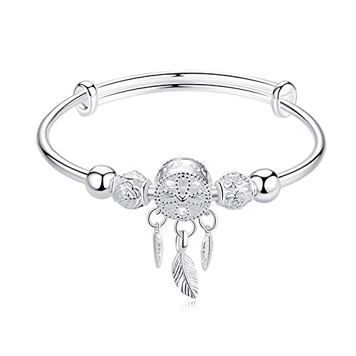ADGJL Sterling Silber Armbänder Für Damen,Mode 925 Massives Silber Armband Boho Traumfänger Anhänger Handgefertigten Armreif Verstellbare Damen Vintage Schmuck Geschenk Für Hochzeit Geburtstag Paar ADGJL Sterling Silber Armbänder Für Damen,Mode 925 Massives Silber Armband Boho Traumfänger Anhänger Handgefertigten Armreif Verstellbare Damen Vintage Schmuck Geschenk Für Hochzeit Geburtstag Paar von ADGJL