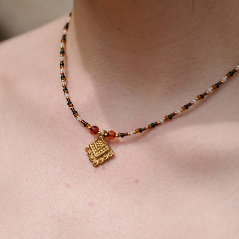 Halskette Boho Perlenkette "Earth" von ADHDPopupStore