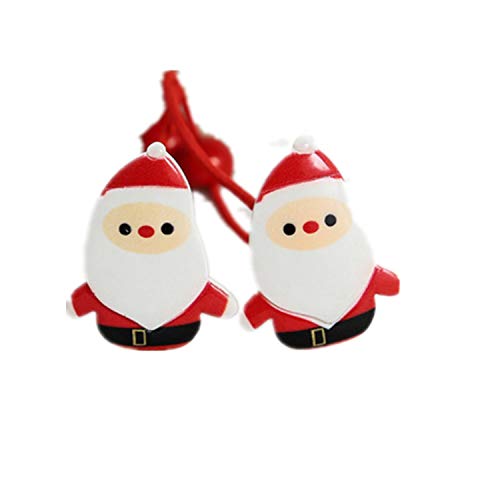ADIASEN 2 x Haargummis für Kleinkinder, Mädchen, elastisch, mit Weihnachtsmotiv (7 Weihnachtsmann) von ADIASEN