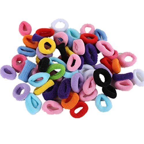 ADIASEN Haargummis für kleine Mädchen, gestreift, 100 Stück von ADIASEN