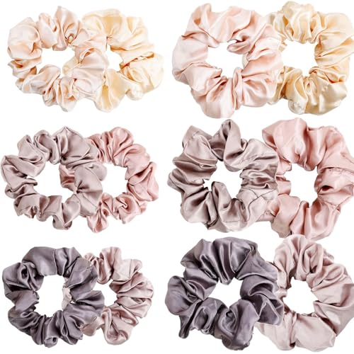 Satin-Haargummis-Set, Satin-Haargummis für Damen, Mädchen, Dutt, weicher als Seiden-Haargummis für Haare, Satin-Haargummis für Damen, Mädchen, Pferdeschwanz-Halter, seidenähnliche Haargummis, keine von ADIASEN