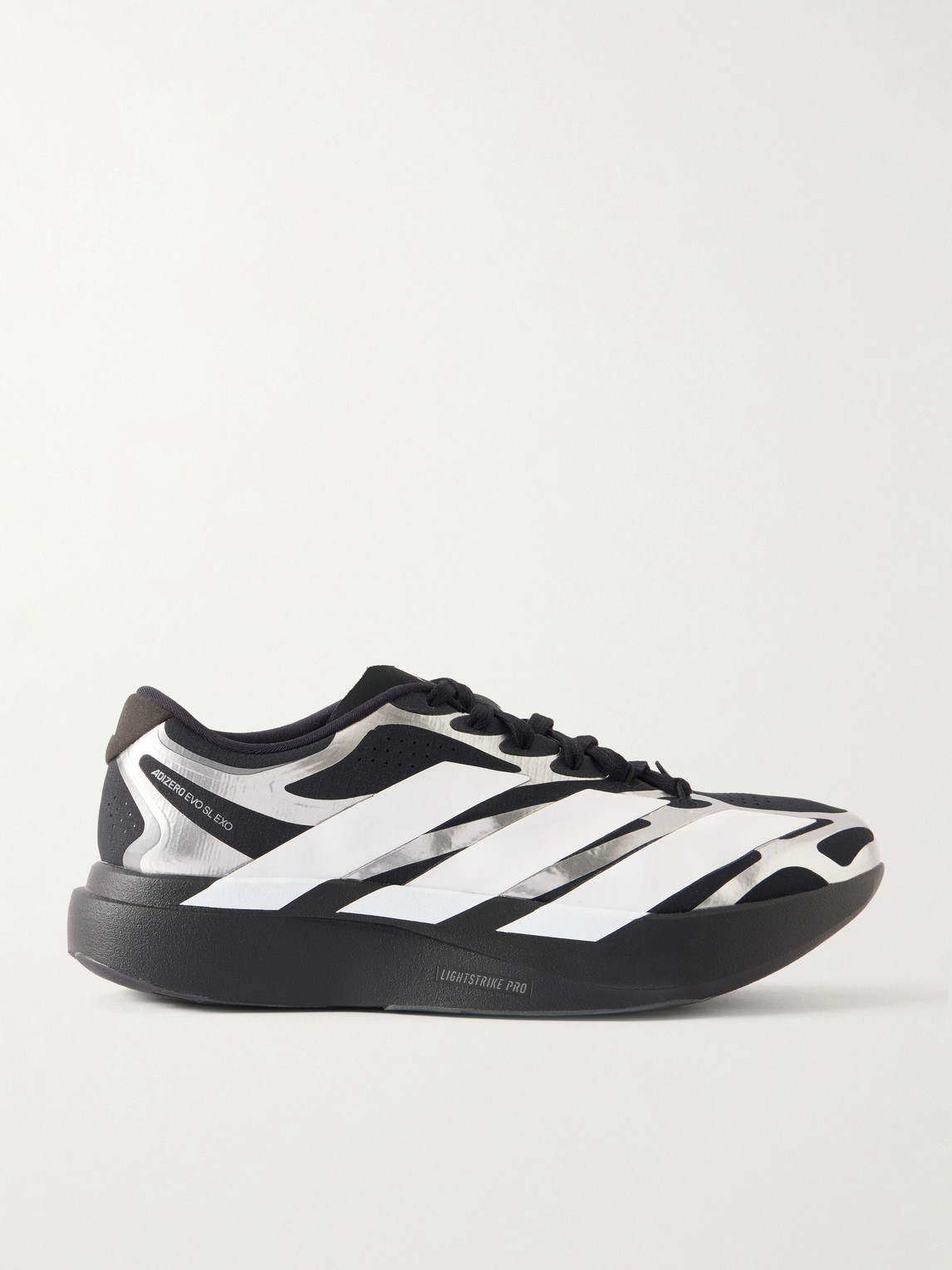 ADIDAS RUNNING - Adizero Evo SL Striped Metallic Sneakers - Men - Silver - 9 von ADIDAS RUNNING