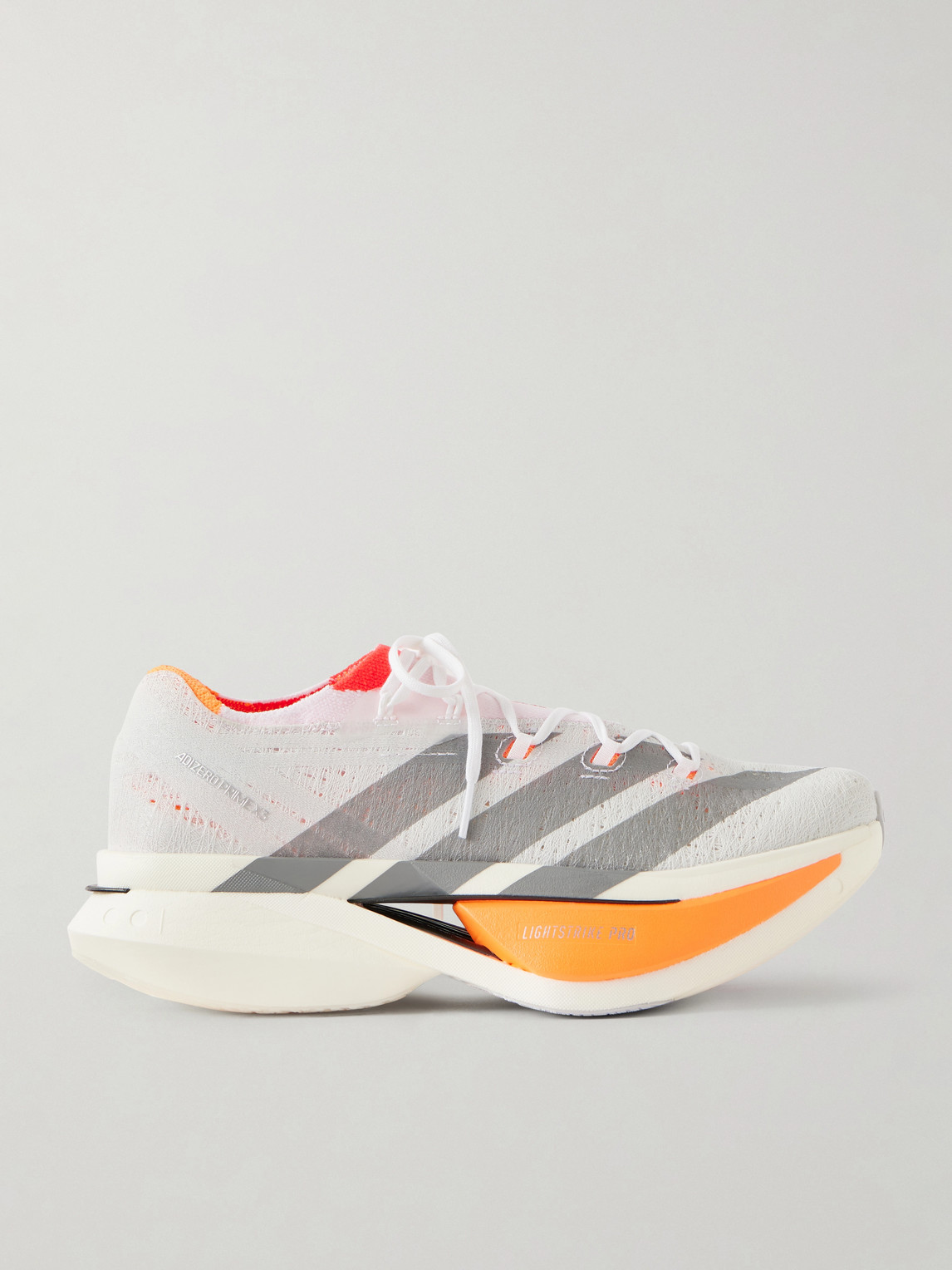 ADIDAS RUNNING - Adizero Prime X3 Striped Rubber-Trimmed STRUNG Running Sneakers - Men - White - 9 von ADIDAS RUNNING