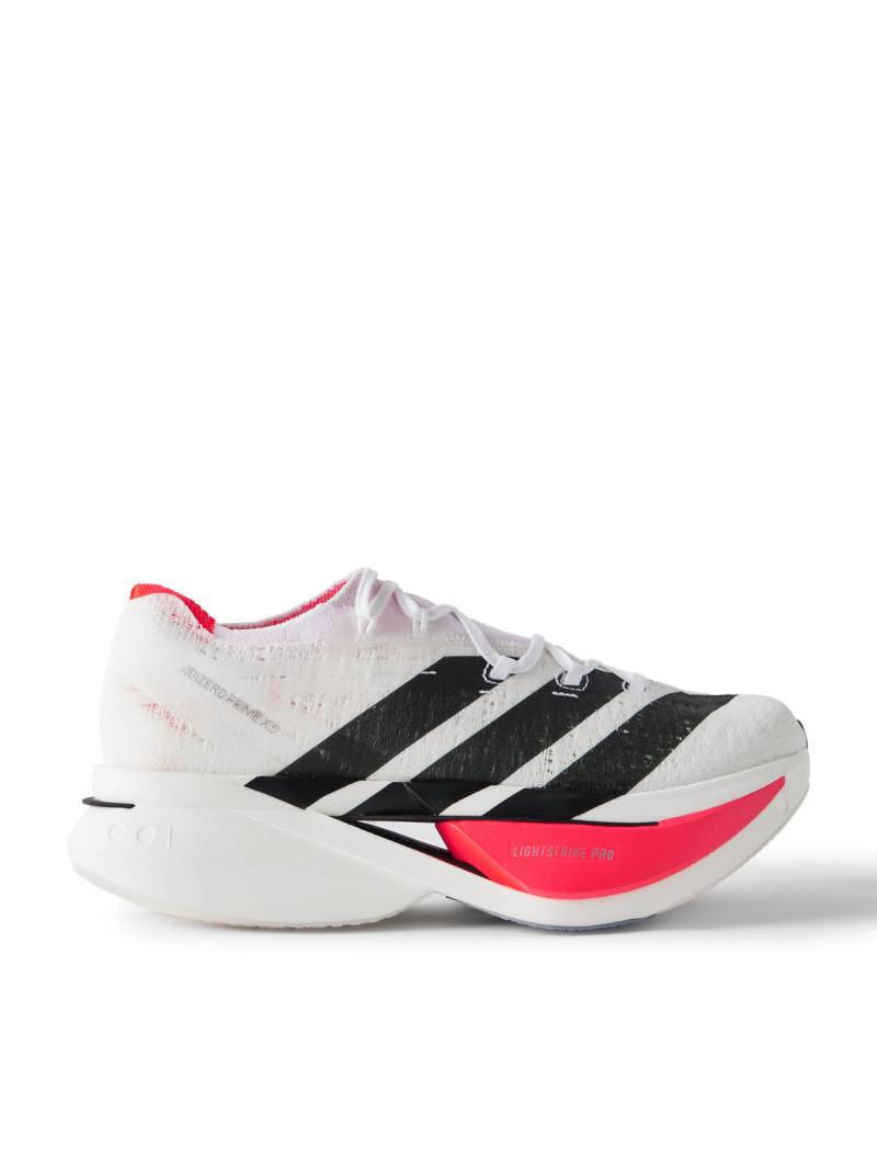ADIDAS RUNNING - Adizero Prime X3 Striped Rubber-Trimmed STRUNG Running Sneakers - Men - White - UK 7.5 von ADIDAS RUNNING