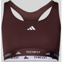 adidas Sportswear BH mit Label-Print in Aubergine, Größe XL von adidas Sportswear