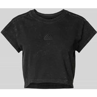 ADIDAS SPORTSWEAR Cropped T-Shirt mit Label-Stitching in Black, Größe L von ADIDAS SPORTSWEAR