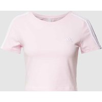 ADIDAS SPORTSWEAR Cropped T-Shirt mit Label-Streifen Modell 'BABY' in Hellrosa, Größe L von ADIDAS SPORTSWEAR
