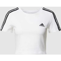 ADIDAS SPORTSWEAR Cropped T-Shirt mit Label-Streifen Modell 'BABY' in Weiss, Größe L von ADIDAS SPORTSWEAR