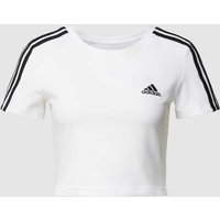 ADIDAS SPORTSWEAR Cropped T-Shirt mit Label-Streifen Modell 'BABY' in Weiss, Größe S von ADIDAS SPORTSWEAR
