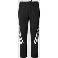 ADIDAS SPORTSWEAR Jogpants mit Kontraststreifen und elastischem Bund in Black, Größe M von ADIDAS SPORTSWEAR