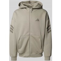 ADIDAS SPORTSWEAR Oversized Sweatjacke mit Label-Print in Taupe, Größe XXL von ADIDAS SPORTSWEAR
