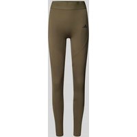 adidas Sportswear Skinny Fit Leggings mit Logo-Print in Khaki, Größe XS von adidas Sportswear