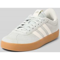 ADIDAS SPORTSWEAR Sneaker aus Leder-Mix mit Logo-Patch Modell 'Court' in Hellgrau, Größe 41 von ADIDAS SPORTSWEAR