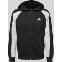 ADIDAS SPORTSWEAR Sweatjacke mit Label-Stitching in Black, Größe M von ADIDAS SPORTSWEAR