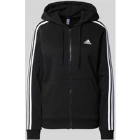 ADIDAS SPORTSWEAR Sweatjacke mit Label-Stitching in Black, Größe S von ADIDAS SPORTSWEAR