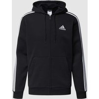 ADIDAS SPORTSWEAR Sweatjacke mit Logo-Streifen in Black, Größe XS von ADIDAS SPORTSWEAR