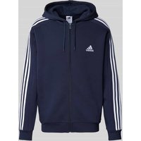 ADIDAS SPORTSWEAR Sweatjacke mit Label-Stitching in Dunkelblau, Größe S von ADIDAS SPORTSWEAR