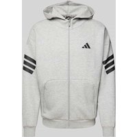 ADIDAS SPORTSWEAR Sweatjacke mit Label-Stitching in Mittelgrau, Größe XXL von ADIDAS SPORTSWEAR
