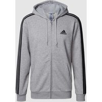 ADIDAS SPORTSWEAR Sweatjacke mit Logo-Stitching in Mittelgrau, Größe XS von ADIDAS SPORTSWEAR