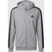 ADIDAS SPORTSWEAR Sweatjacke mit Logo-Stitching in Mittelgrau, Größe XXL von ADIDAS SPORTSWEAR