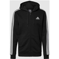 ADIDAS SPORTSWEAR Sweatjacke mit Logo-Streifen in Black, Größe M von ADIDAS SPORTSWEAR